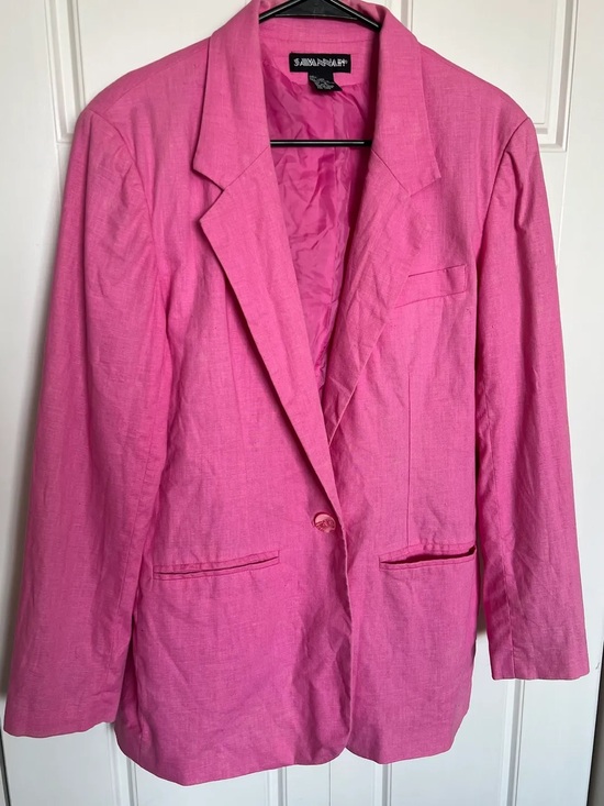 Savannah Jackets & Blazers - Vintage Pink Linen-Blend Blazer 🩷